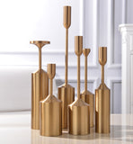 6 Pack Thick Base Plating Household Ornament Metal Iron Candlestick Holders Candelabra Centerpiece Gold Taper Candle Stick Holder