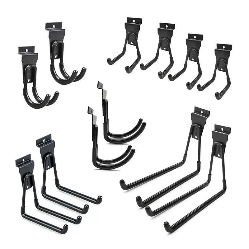 Garage Hooks Heavy Duty，Garage Storage Hooks Wall Mount Utility Hooks Garage  Organization Ladder Hooks - black 