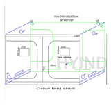 Grow Tent 240*120*200 CM  Garden Hydroponics Aluminium Frame(96*48*78 Inches)-Hyindoor