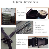 6 Tiers Diameter 90cm Folding drying wire nets large network Dried tea drying basket for drying flowers and herbs dismantle