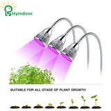 LED Lighting Three Head Grow Lamp For Plant Growing 15W LED Light Dimmable USB Clip Desk Plants with 360 Degree Flexible Goosene