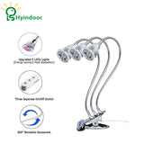 LED Lighting Three Head Grow Lamp For Plant Growing 15W LED Light Dimmable USB Clip Desk Plants with 360 Degree Flexible Goosene